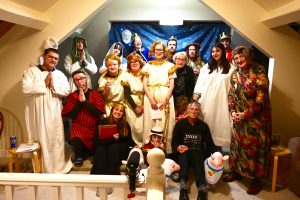 group of people in nativity costumes